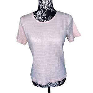 Christopher And Banks Textured T Shirt Work Office Workwear Size Medium Classic